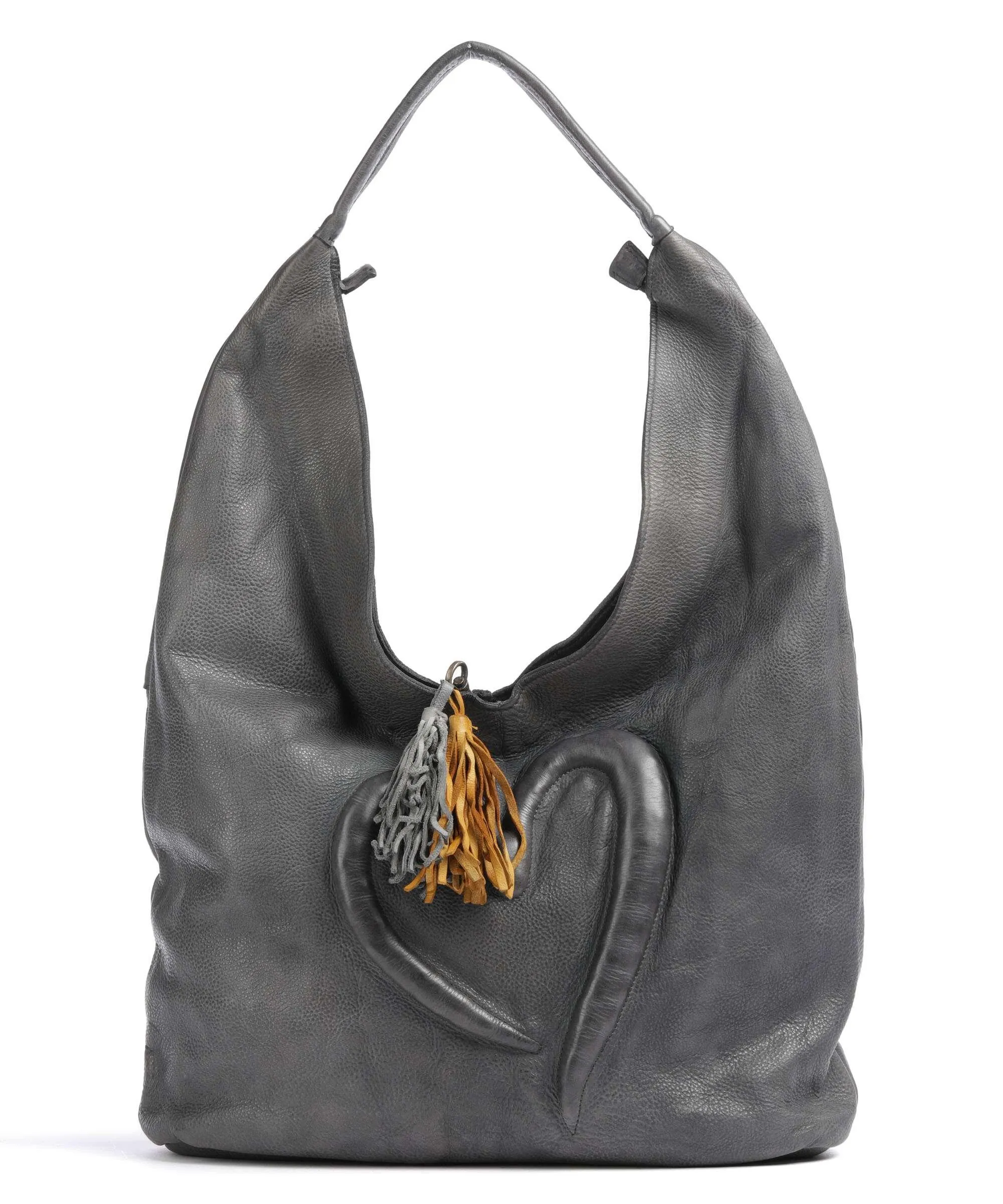  Taschendieb Wien Herzgasse 21 Borsa hobo pelle di vacchetta grana grigio  