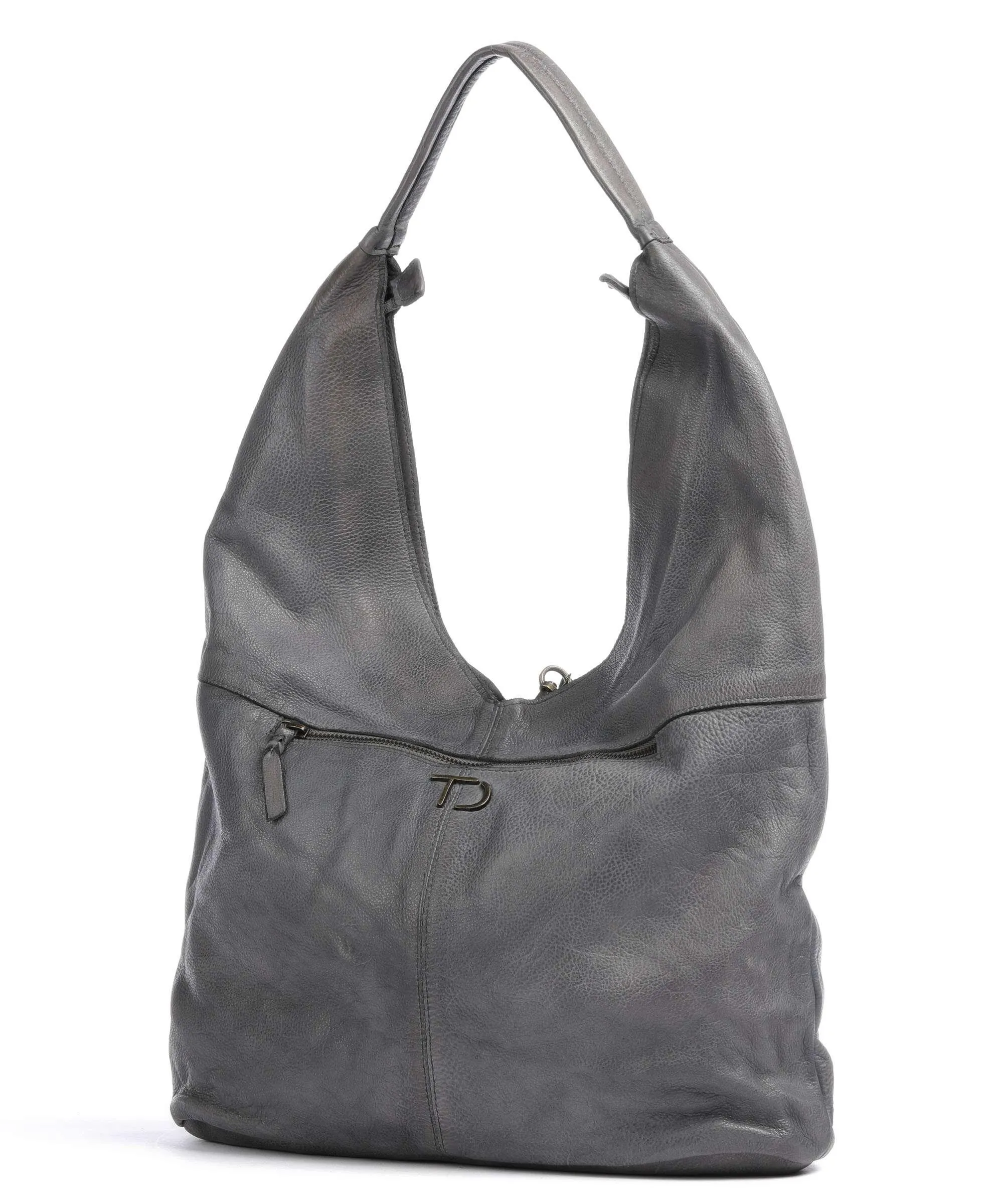  Taschendieb Wien Herzgasse 21 Borsa hobo pelle di vacchetta grana grigio  