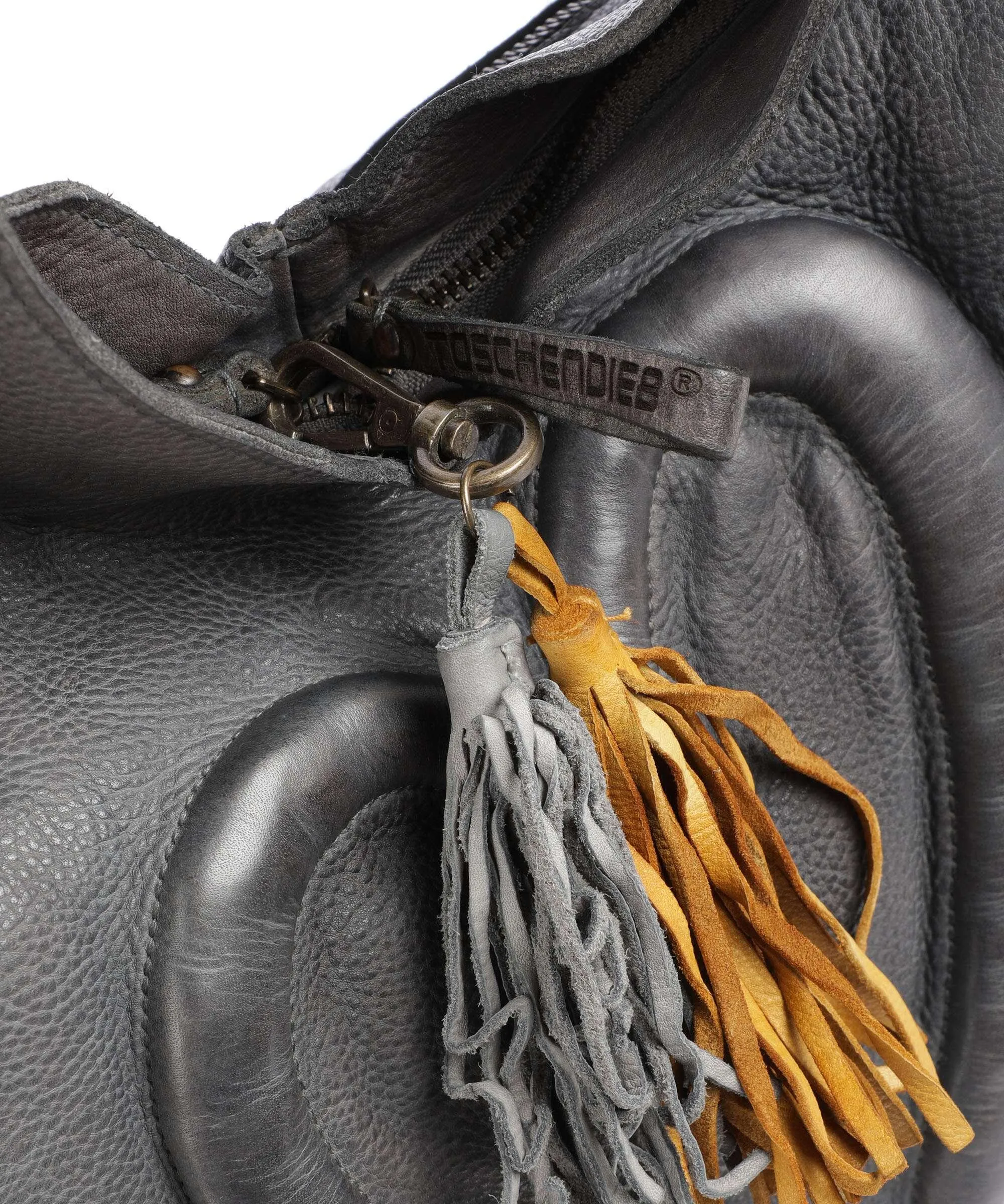  Taschendieb Wien Herzgasse 21 Borsa hobo pelle di vacchetta grana grigio  
