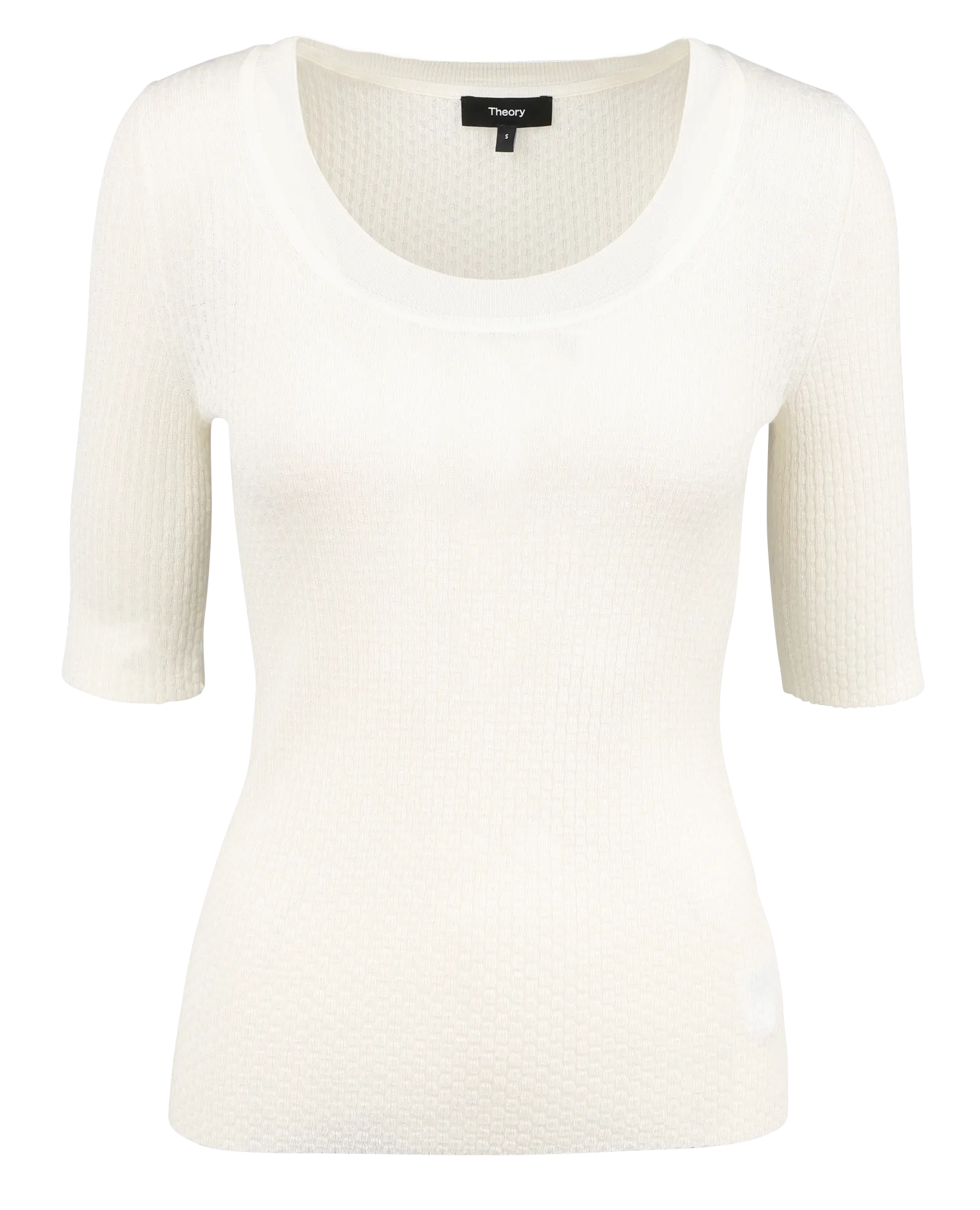  THEORY   Maglione leggero scollo tondo in lana | Bianco