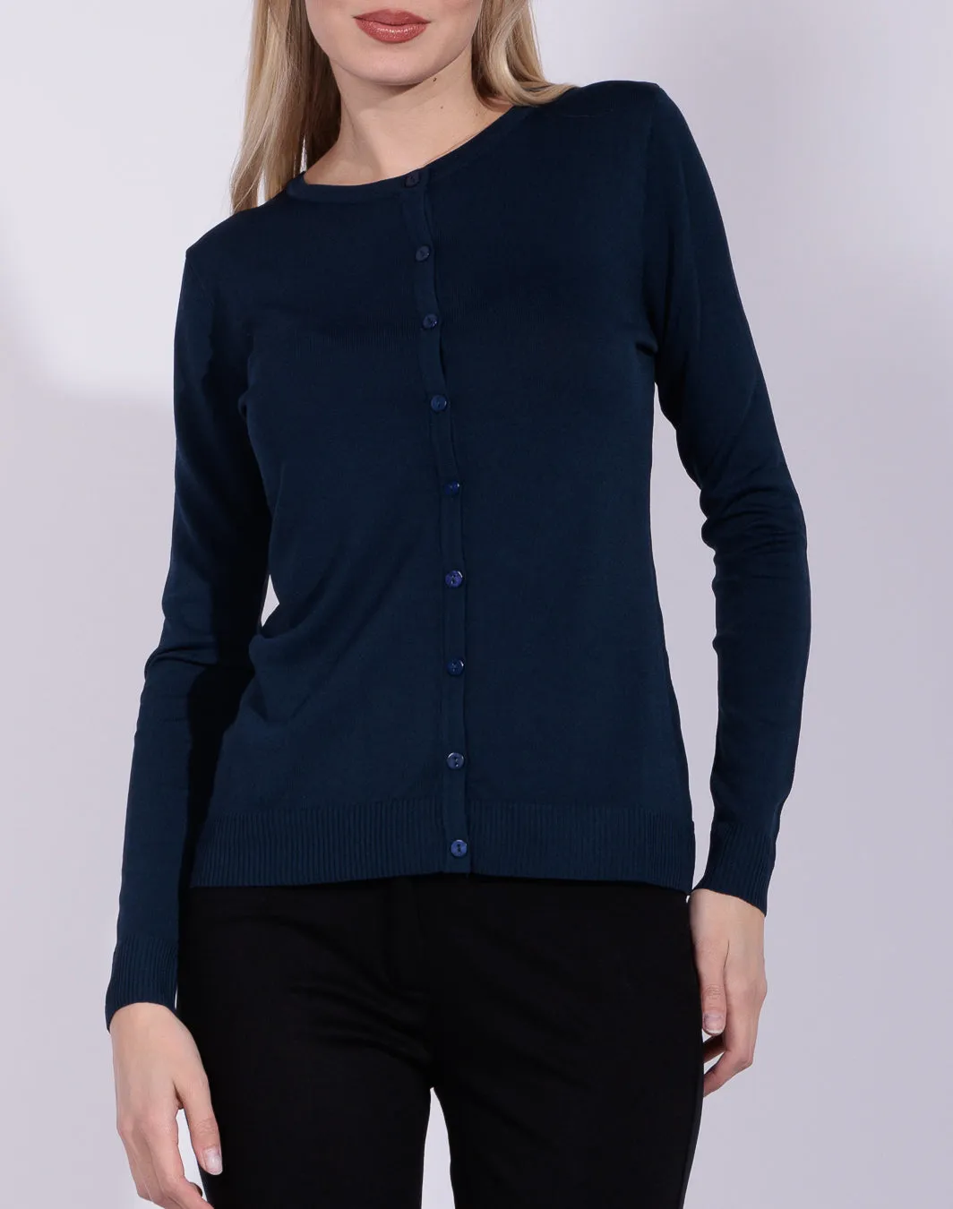 Tosca Summer Edition - Cardigan in filato scollo tondo con bottoni