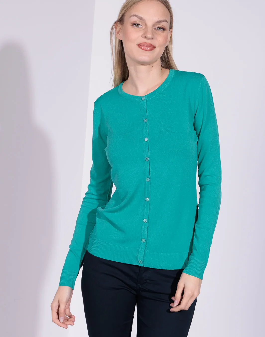 Tosca Summer Edition - Cardigan in filato scollo tondo con bottoni