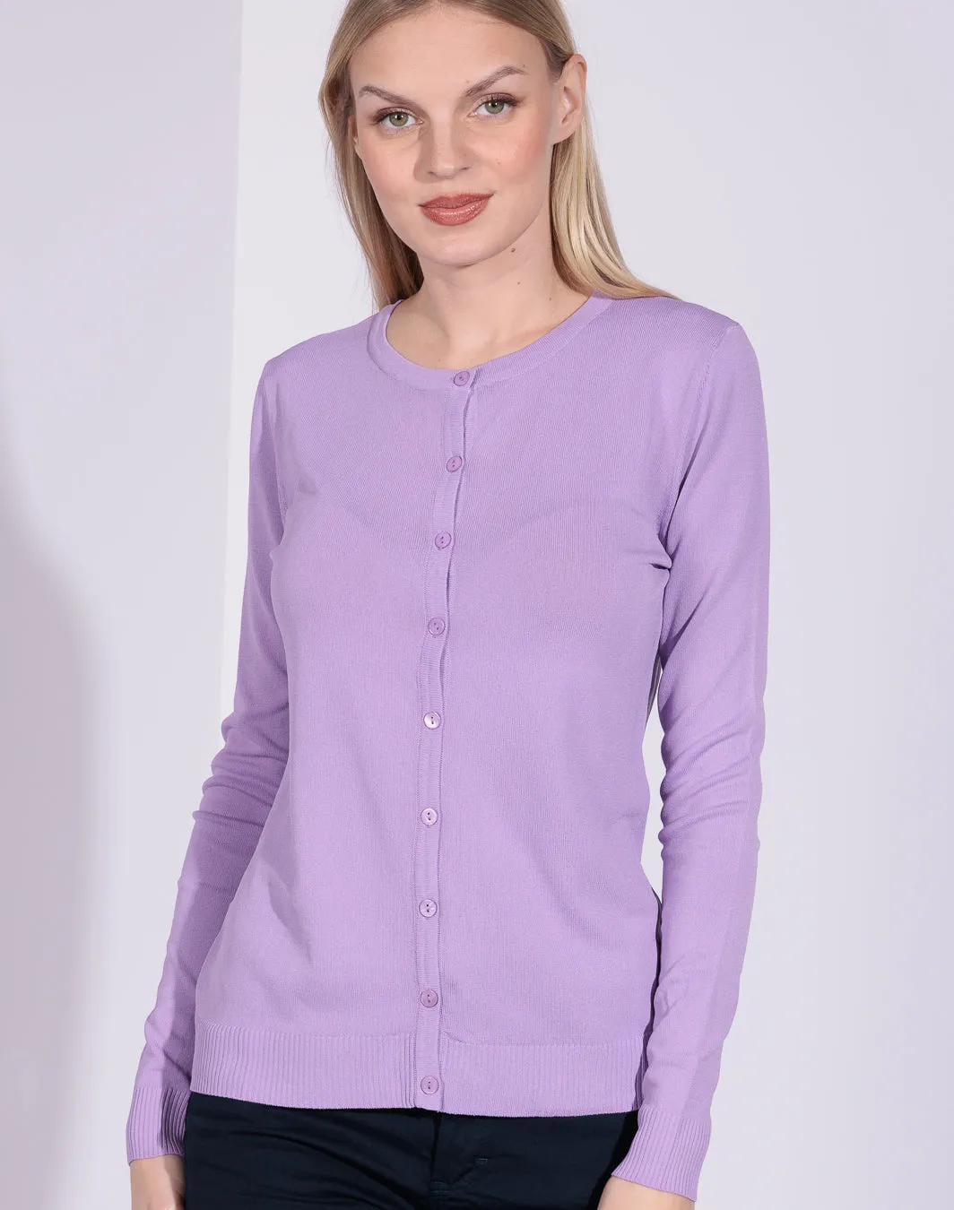 Tosca Summer Edition - Cardigan in filato scollo tondo con bottoni
