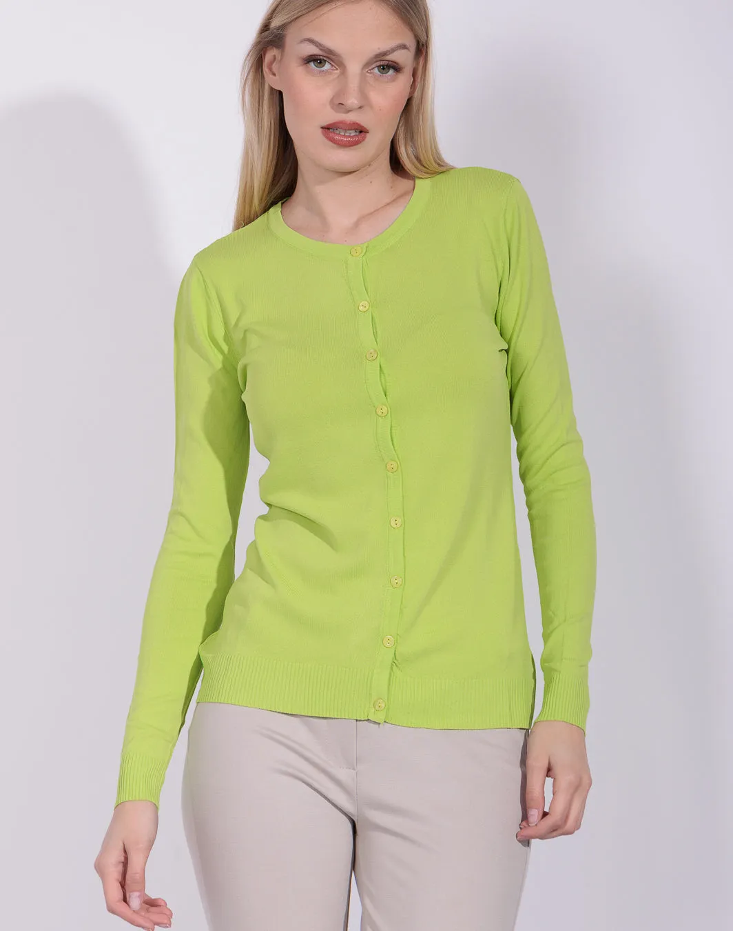 Tosca Summer Edition - Cardigan in filato scollo tondo con bottoni