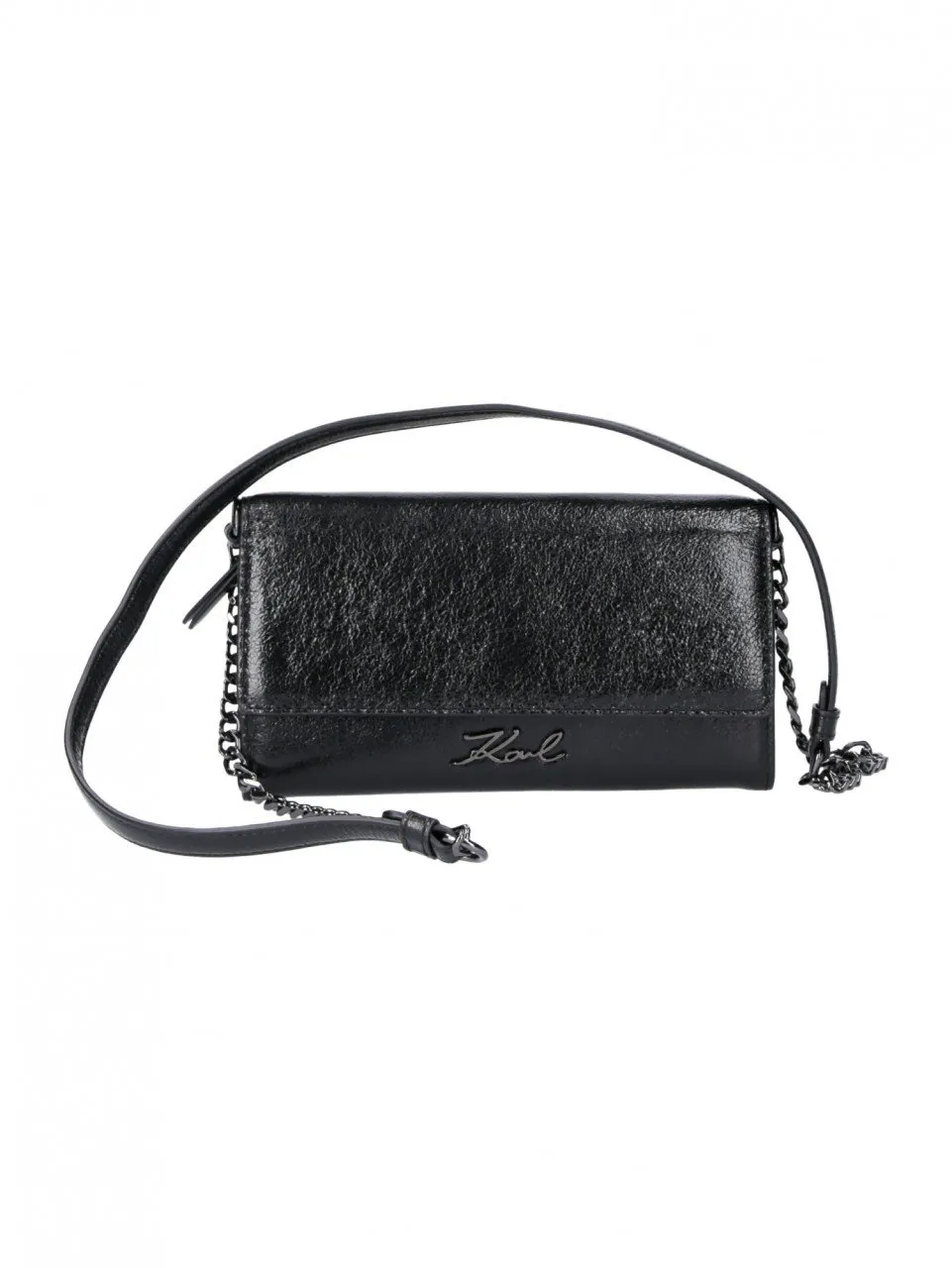 Tracolla metallizzata con logo Black