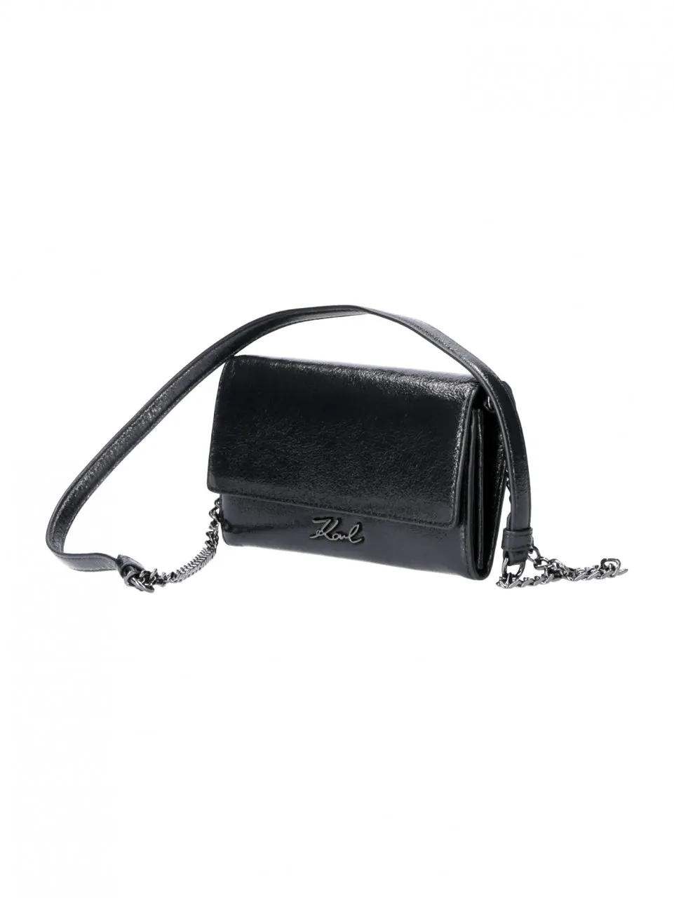 Tracolla metallizzata con logo Black