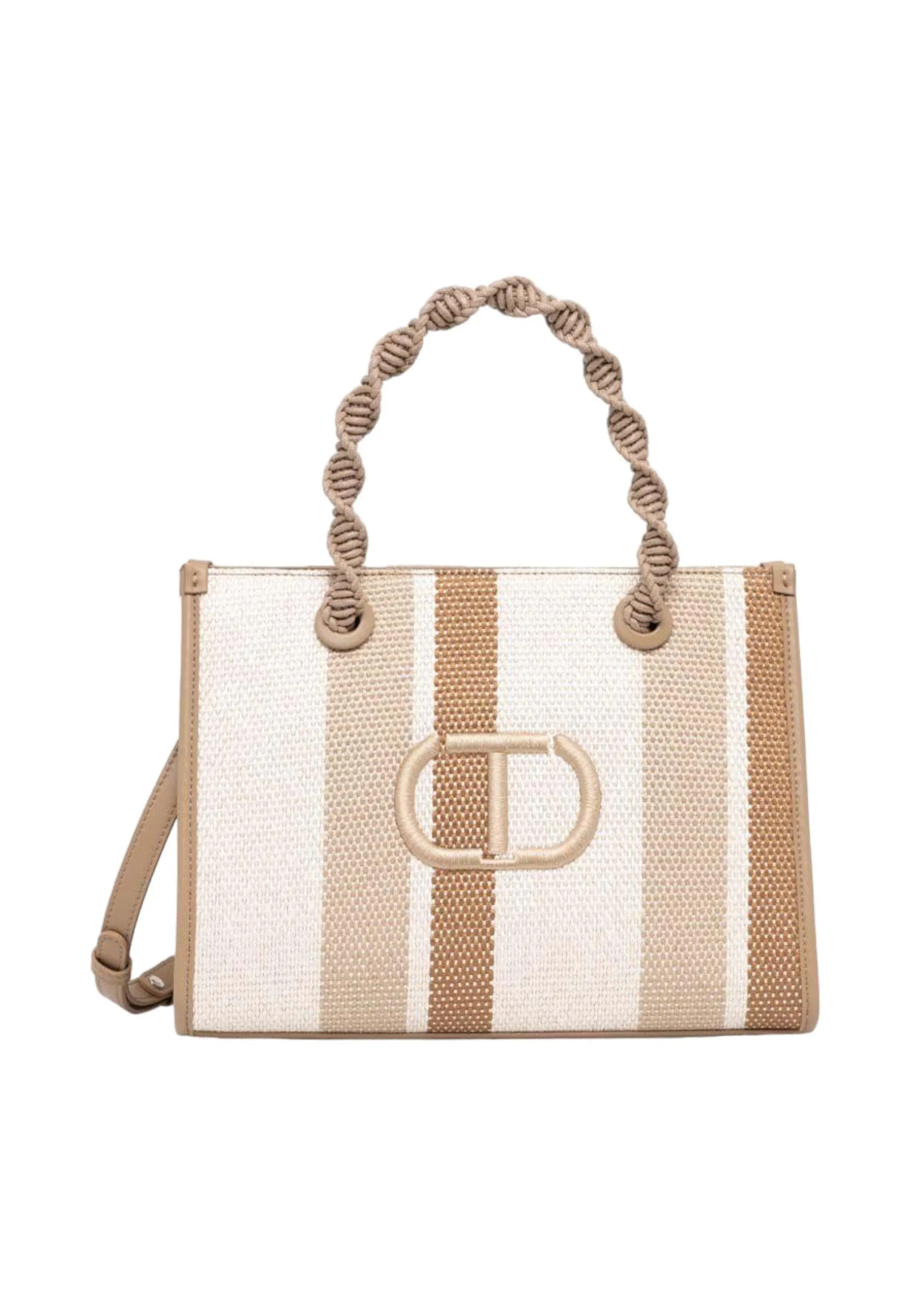 TWINSET Borsa Tote Donna Riga Sabbia 241TD8301