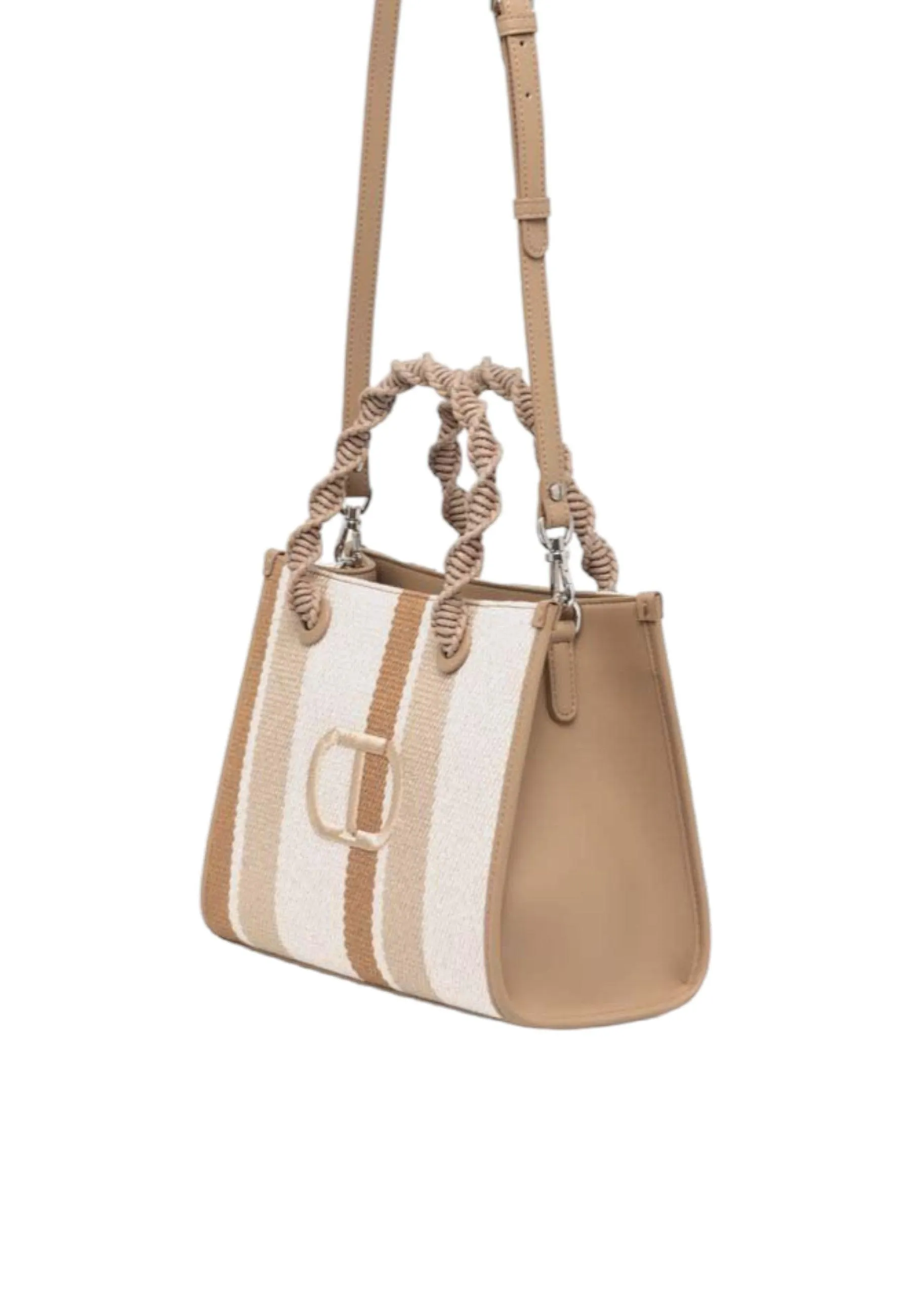 TWINSET Borsa Tote Donna Riga Sabbia 241TD8301