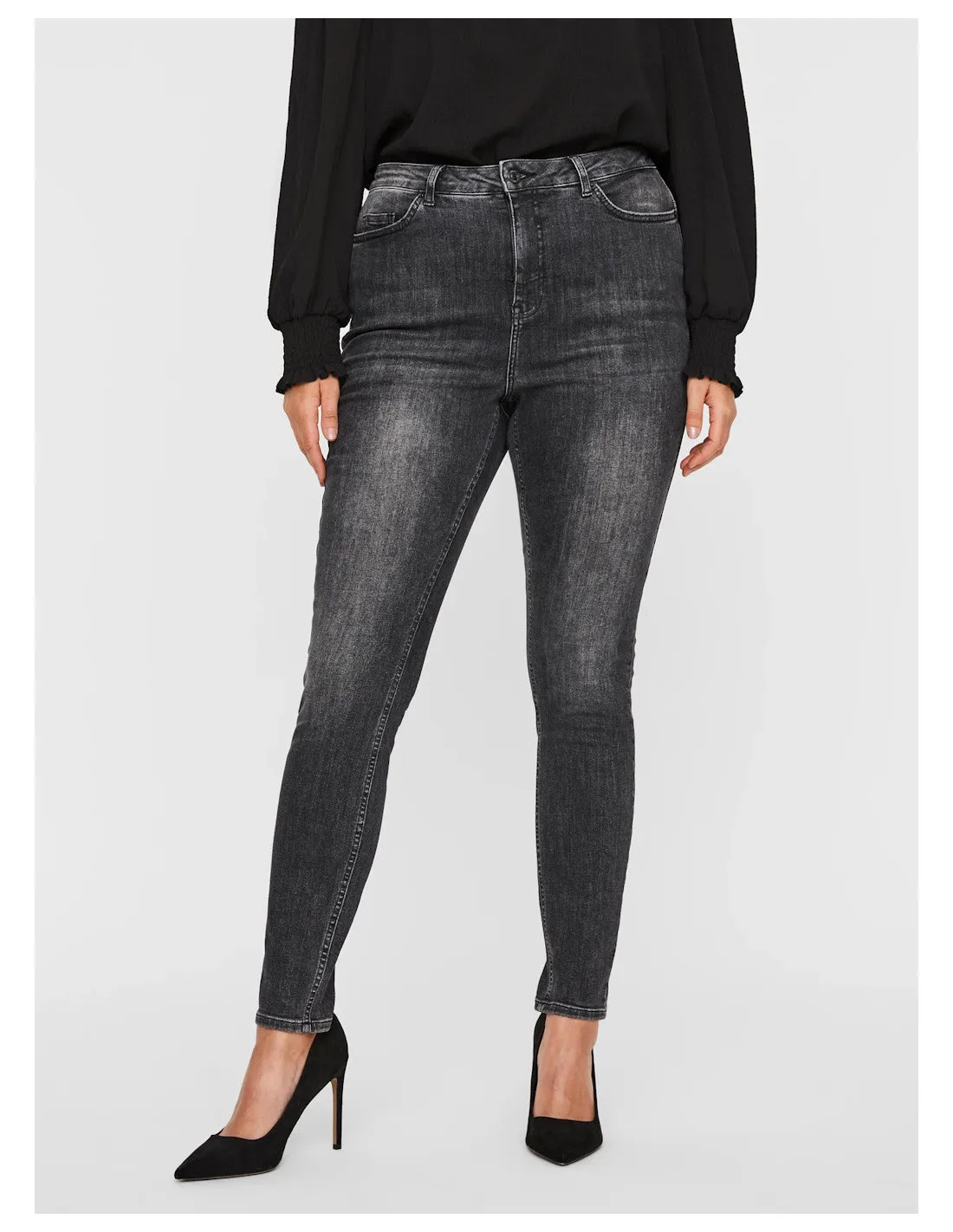 VERO MODA CURVE JEANS DONNA LORA HW SS BL WASH JEA