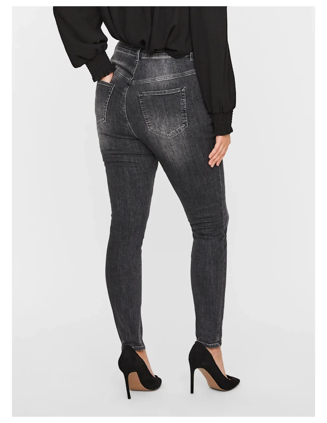 VERO MODA CURVE JEANS DONNA LORA HW SS BL WASH JEA