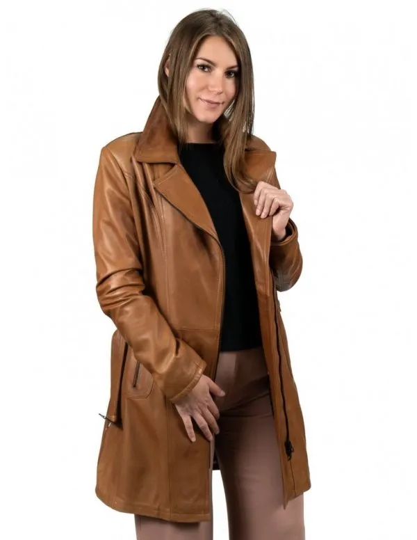 Women's genuine leather coat leather