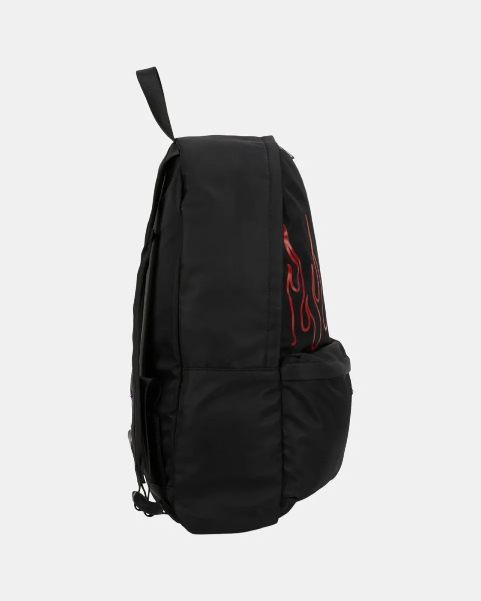 ZAINO NERO CON FIAMME ROSSE
